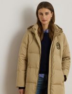 New collection LAUREN RALPH LAUREN CREST PATCH HOODED QUILTED DOWN COAT