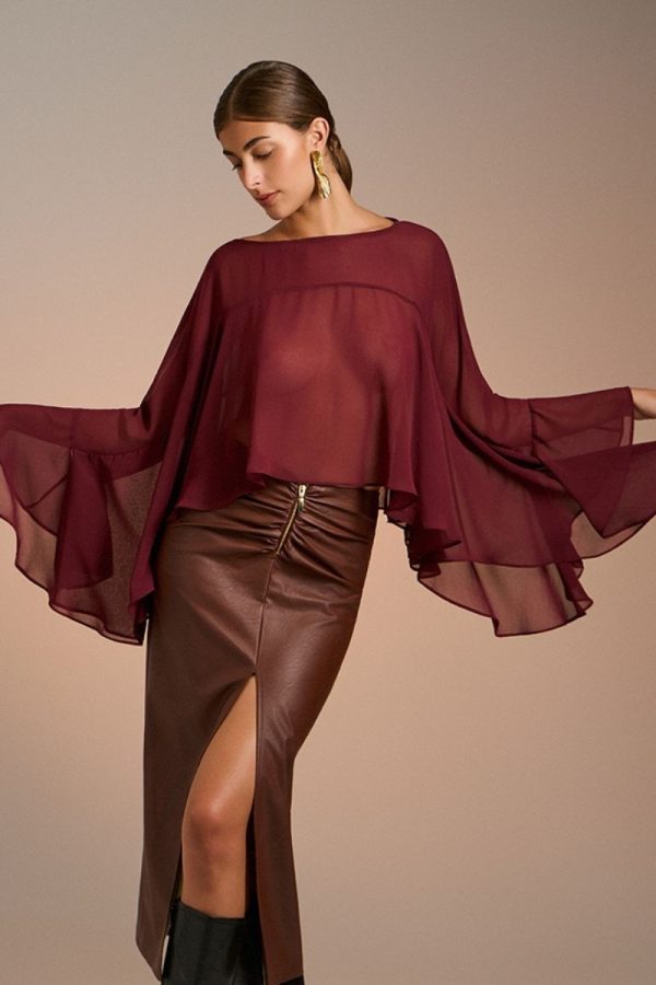 New Collection BE YOU SHEER RUFFLED TOP