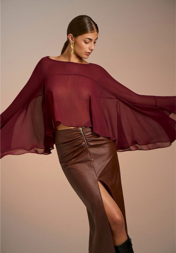 New Collection BE YOU SHEER RUFFLED TOP