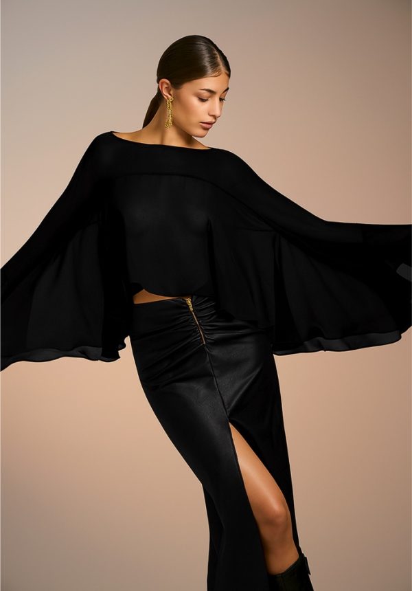 New Collection BE YOU SHEER RUFFLED TOP