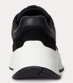 New Collection LAUREN RALPH LAUREN FRANKY TUMBLED LEATHER & SUEDE TRAINER