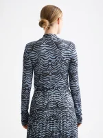 New collection SCOTCH & DODA ALL OVER PRINTED MOCK NECK LONG SLEEVE T-SHIRT