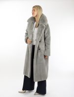 New collection OAKWOOD SORA GREY FAUX FUR LONG COAT