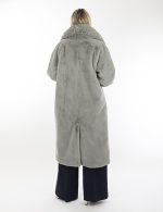 New collection OAKWOOD SORA GREY FAUX FUR LONG COAT