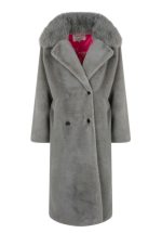 New collection OAKWOOD SORA GREY FAUX FUR LONG COAT