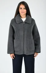 New collection OAKWOOD JULIETTE ANTHRACITE FAUX FUR JACKET