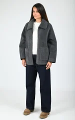 New collection OAKWOOD JULIETTE ANTHRACITE FAUX FUR JACKET