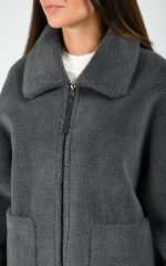 New collection OAKWOOD JULIETTE ANTHRACITE FAUX FUR JACKET