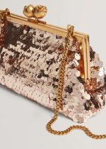 New Collection TED BAKER SEQUINZ ROSE DETAILSEQUIN CLUTCH BAG