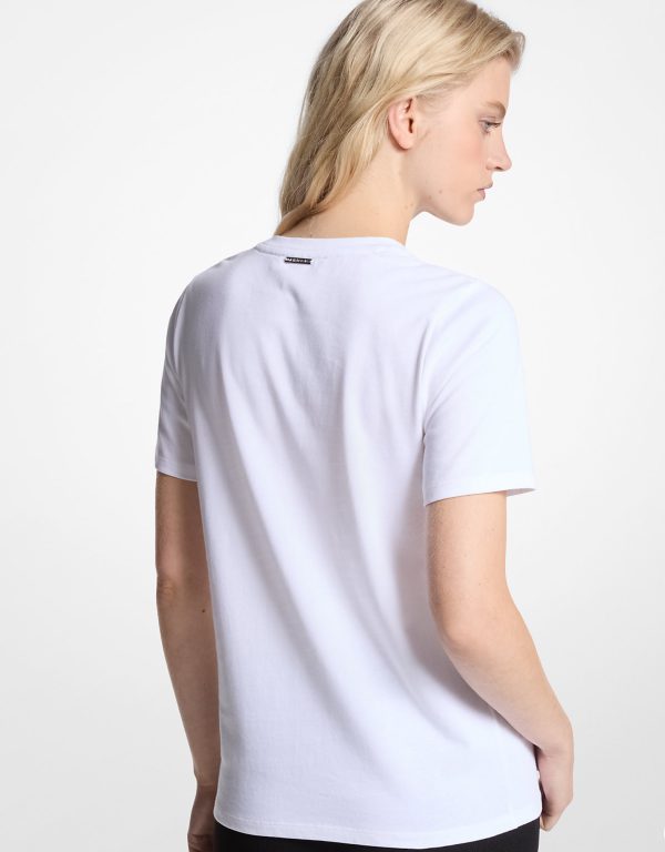 Clothes MICHAEL KORS LOGO CHARM COTTON JERSEY T-SHIRT