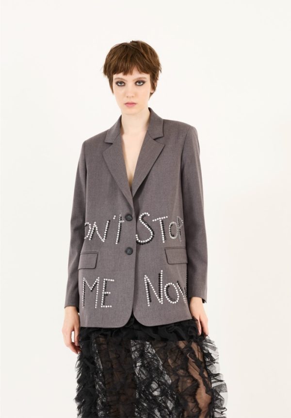 New Collection PHILIA LOFT TAILORED JACKET WITH STRASS APPLIED LETTERING