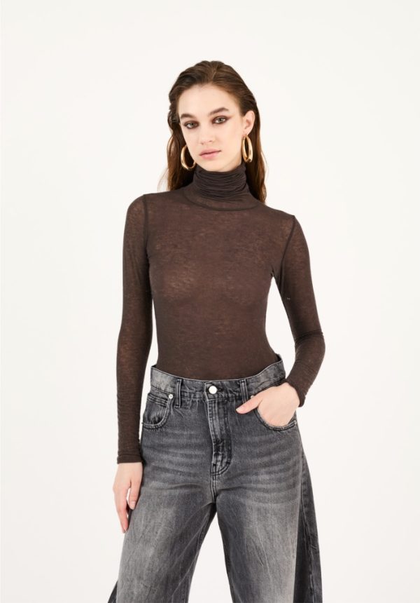 New Collection PHILIA LOFT MOKA TURTLENECK LONG SLEEVE TOP