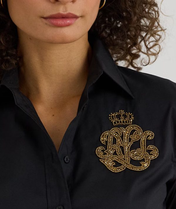 New Collection LAUREN RALPH LAUREN CLASSIC FIT LOGO COTTON BLEND SHIRT