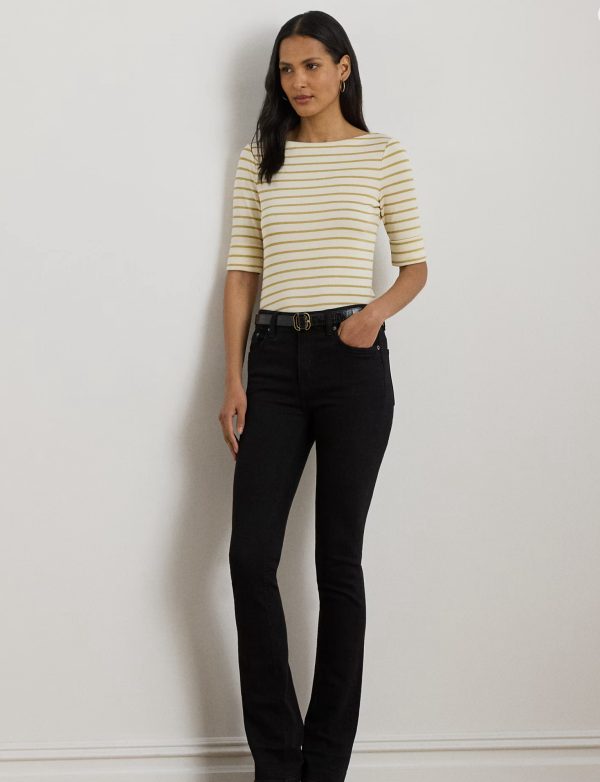 New Collection LAUREN RALPH LAUREN METALLIC STRIPED BOATNECK TEE