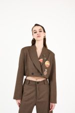 New collection PHILIA LOFT CROPPED BLAZER STRIPPED SET