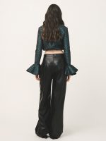 New collection LOVE + ALICIA CELESTE PEPLUM SLEEVE CROP TOP