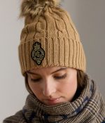 Accessories LAUREN RALPH LAUREN CREST PATCH POM POM CABLE KNIT BEANIE