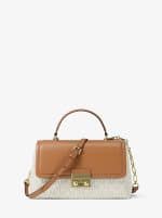 New Collection MICHAEL KORS TRIBECA EXTRA-SMALL SIGNATURE LOGO SATCHEL