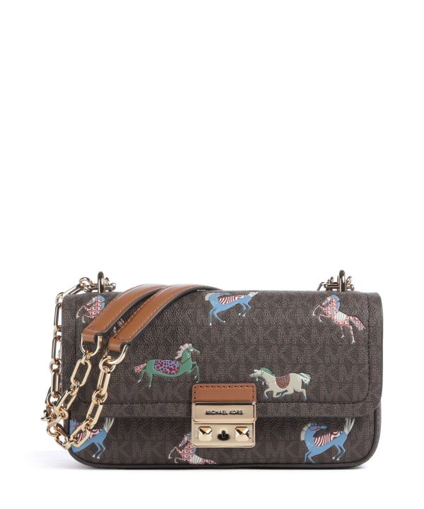 New collection MICHAEL KORS TRIBECA SMALL SHOULDER BAG IMITATION LEATHER BROWN/ACORN