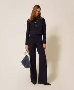 Clothing TWINSET MANDARIN COLLAR JACKET WITH DECORATIVE BUTTONS