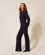 Clothes TWINSET WIDE LEG TROUSERS WITH PEARL BUTTONS