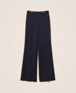 Clothes TWINSET WIDE LEG TROUSERS WITH PEARL BUTTONS