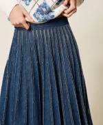Clothing TWINSET LONG PLEATED DENIM SKIRT
