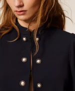 Clothing TWINSET MANDARIN COLLAR JACKET WITH DECORATIVE BUTTONS