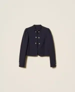 Clothing TWINSET MANDARIN COLLAR JACKET WITH DECORATIVE BUTTONS