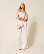 Clothing TWINSET SET  DUCHESSE CROPPED TOP WITH EMBROIDERY AND  TROUSERS