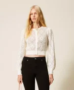 Clothing TWINSET DIAMOND PATTERN CARDIGAN WITH PEARLS