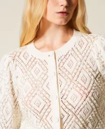 Clothing TWINSET DIAMOND PATTERN CARDIGAN WITH PEARLS
