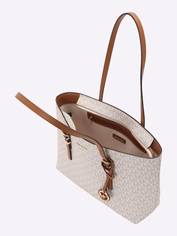 New Collection MICHAEL KORS QINN LARGE SIGNATURE LOGO AND LEATHER TOTE BAG