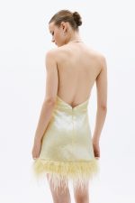 New Collection ALLURE EVENING GLOW SEQUIN MINI DRESS WITH FEATHERS