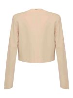 Clothing TWINSET  WOMEN’S CROPPED BEIGE BLAZER WITH FLORAL DETAIL