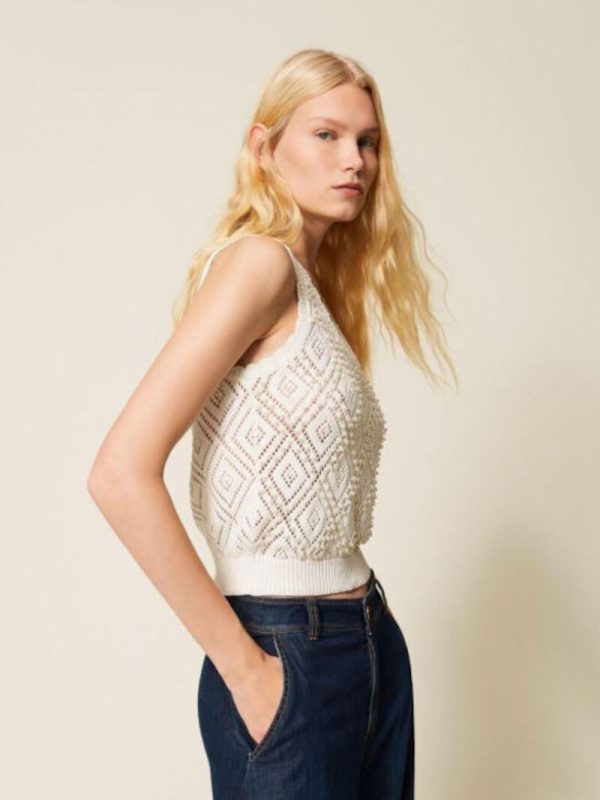 Clothes TWINSET TOP WITH PEARLS