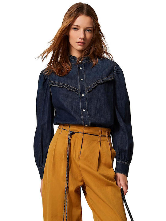 Clothes TWINSET DENIM SHIRT WITH RUFFLE DETAILS
