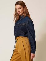 Clothing TWINSET DENIM SHIRT WITH RUFFLE DETAILS
