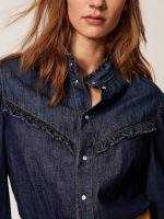 Clothing TWINSET DENIM SHIRT WITH RUFFLE DETAILS