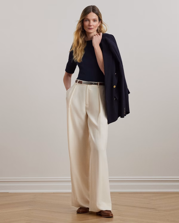 New Collection LAUREN RALPH LAUREN STRETCH COTTON BOATNECK TEE