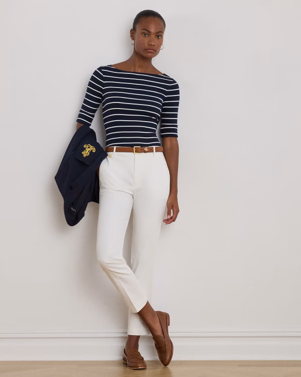 New Collection LAUREN RALPH RAUREN STRETCH COTTON-BLEND TROUSER