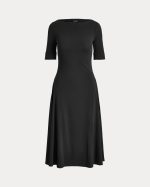 New Collection LAUREN LARPH LAUREN RIB-KNIT STRETCH COTTON MIDI DRESS