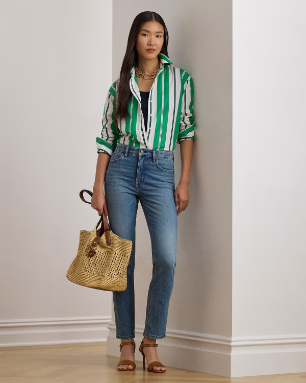 New Collection LAUREN RALPH LAUREN HIGH-RISE STRAIGHT ANKLE JEAN