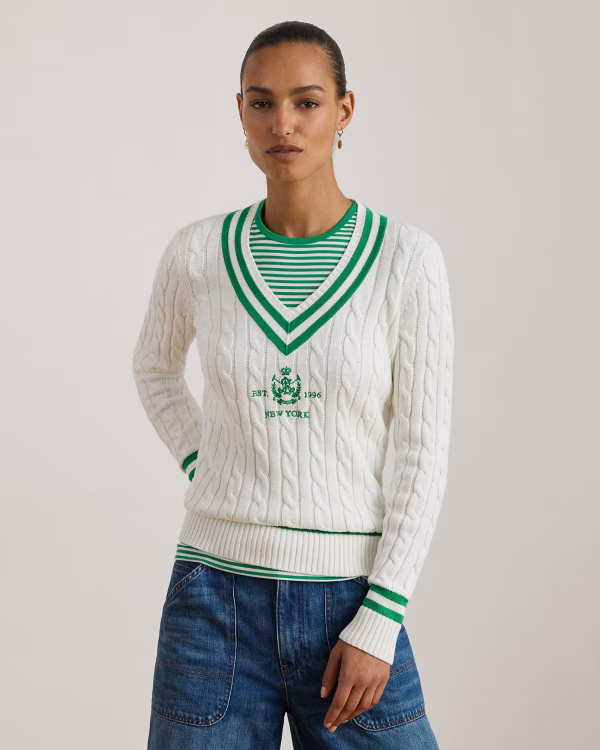 New Collection LAUREN RALPH LAUREN CABLE-KNIT CRICKET JUMPER