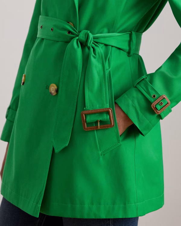 New collection LAUREN RALPH LAUREN  DOUBLE – BREASTED COTTON-BLEND TRENCH COAT