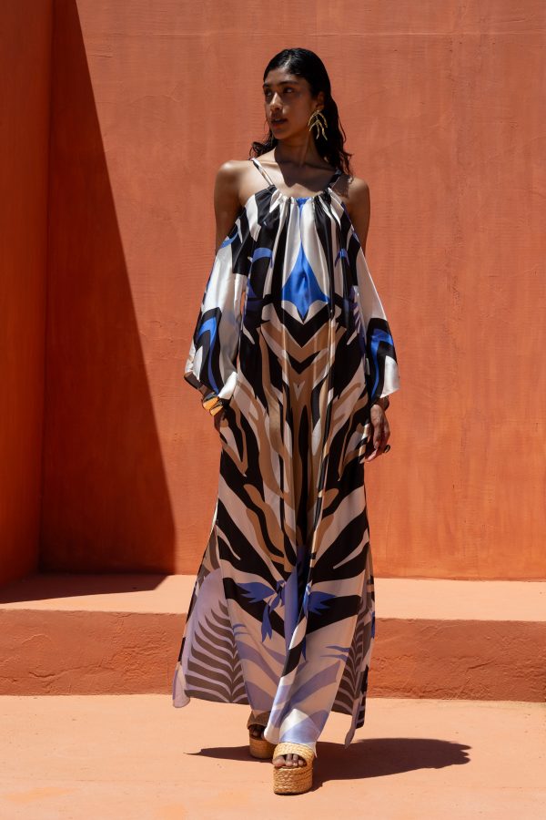 New Collection ΝΕΜΑ MAXI DRESS WITH GEOMETRIC PRINT