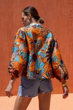 New Collection NEMA AVELNE ORANGE JAQUARD SHORT JACKET