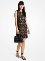 New Collection MICHAEL KORS EMBELLISHED FLORAL CROCHET DRESS