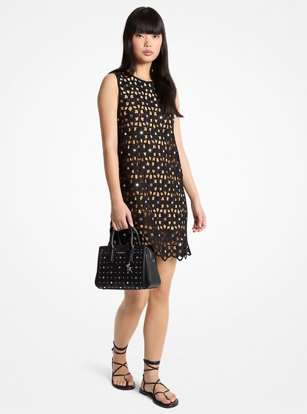 New collection MICHAEL KORS EMBELLISHED FLORAL CROCHET DRESS