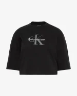 New Collection CALVIN KLEIN JEANS BOXY CROP MONOLOGO T-SHIRT